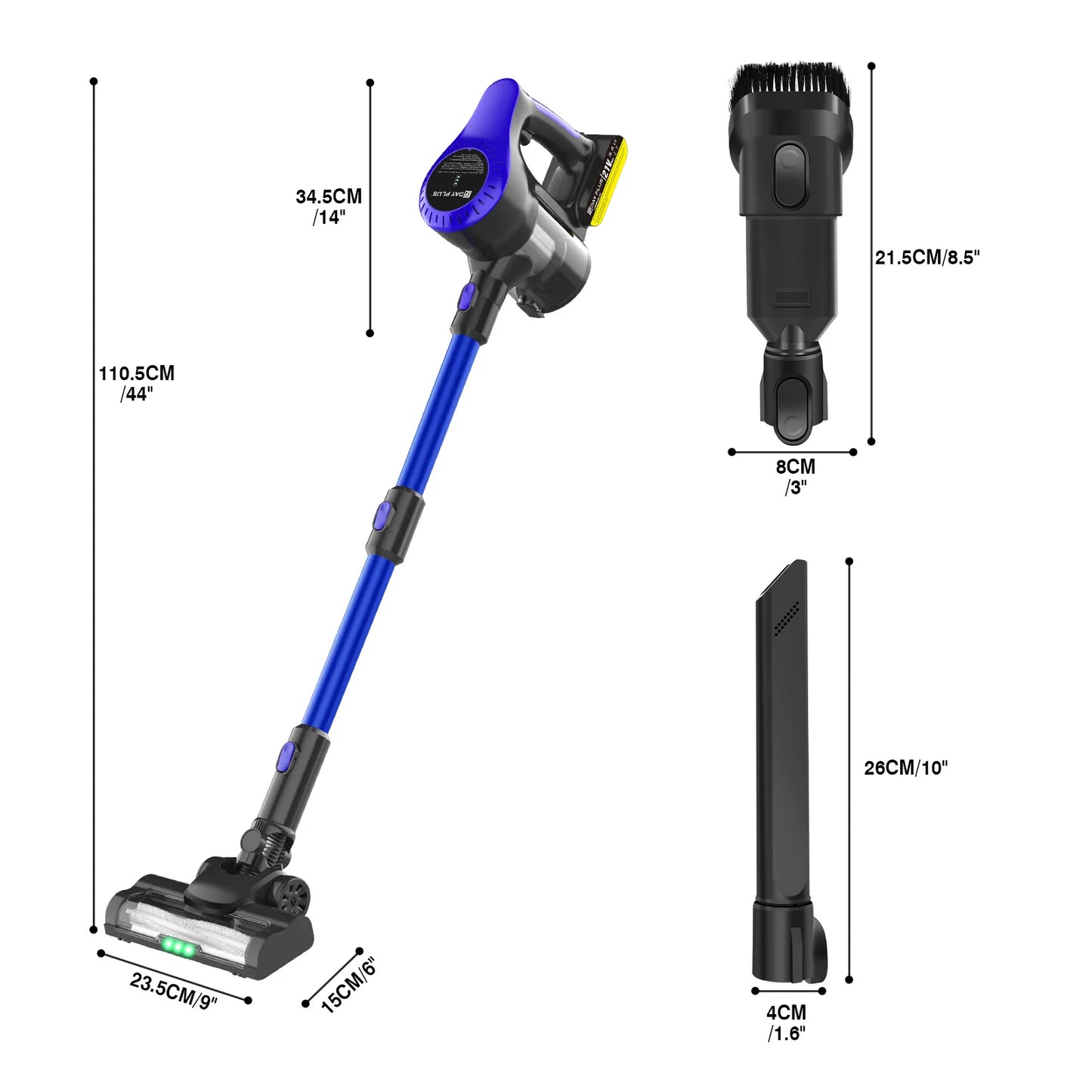 20000PA Cordless Vacuum Cleaner Upright Stick Bagless wall-mounted Vacuum Cleaner Led Light & 2 Modes & One-Touch Empting & 90° rotating brush head