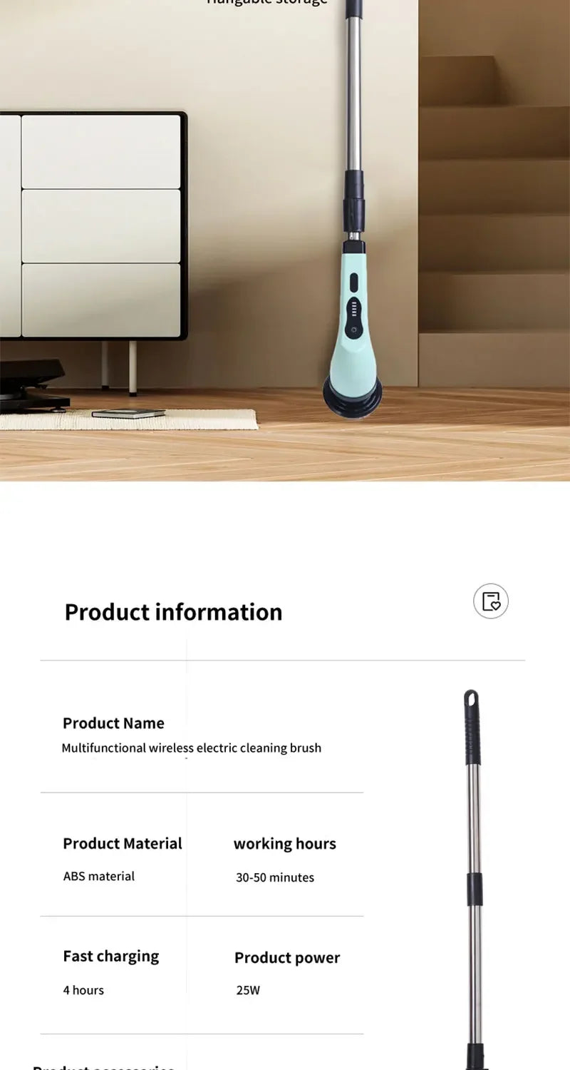 2026 new Wireless Electric Cleaning Brush Bathroom Window Kitchen Automotive Multifunctional Household Rotating Cleaning Machine