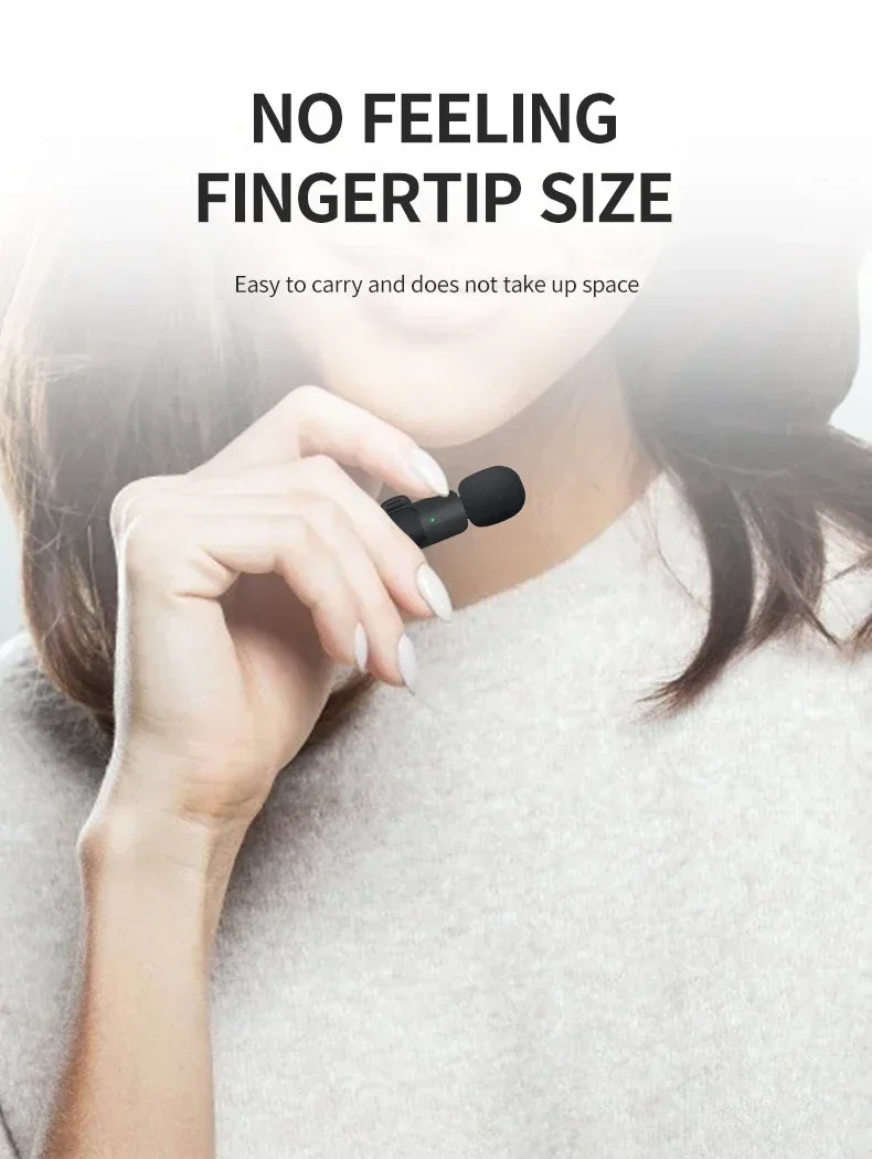 Mini Portable Wireless Lavalier Microphone for Live Broadcast Gaming Audio Video Recording iPhone Android