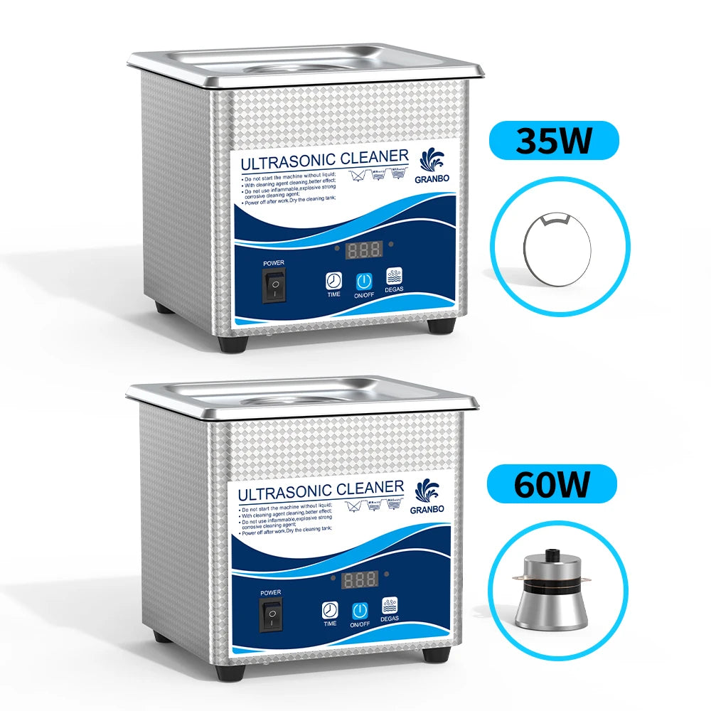 2L Ultrasonic Cleaner 40kHz 35/60W with Degas Household Cleaning Machine for Jewelry, Eyeglasses, and Small Parts