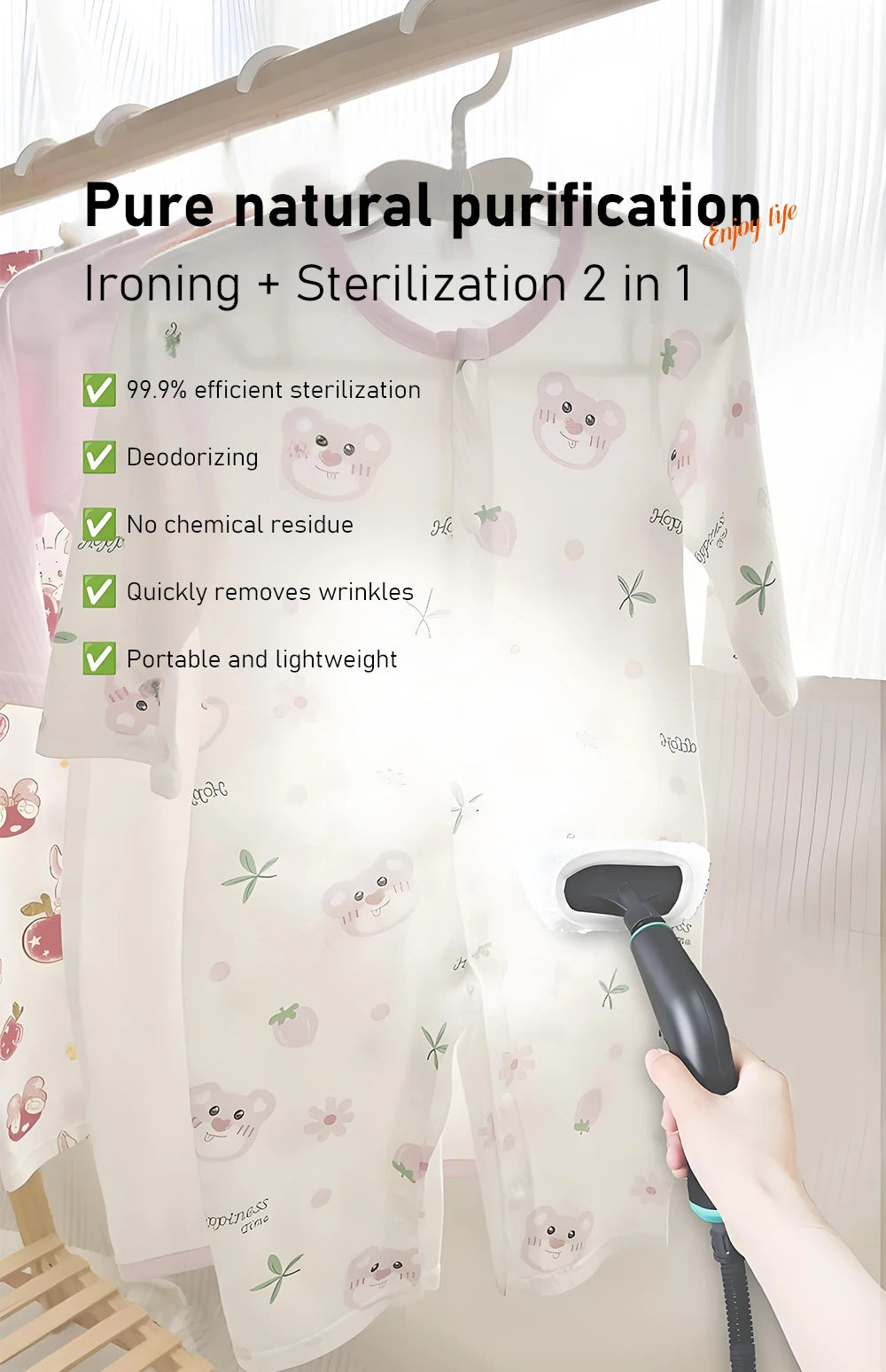 High-Temperature High-Pressure Steam Cleaner Multifunctional Household Small 1250ML Water Tank Steam Cleaning Machine