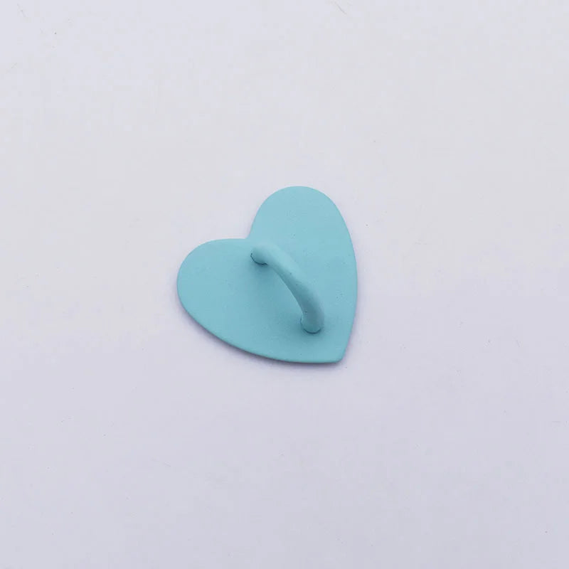 Self Adhesive Metal Heart Phone Charm Holder Mobile Phone Case Finger Ring Stand Hooks Buckle Charms Clasp Accessories