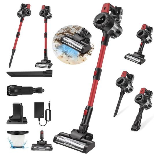 Cordless Vacuum Cleaner with Filters LED Light, Rechargeable Battery Powerful Multifunction Handheld Stick Vacuums & Electric Br