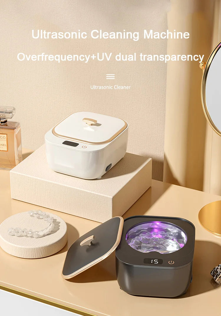 Braces Ultrasonic Cleaner Ultrasound Sonic Wave Cleaning Machine Glasses Jewelry Watch Denture Washer Bath Tank Basket 100V-240V