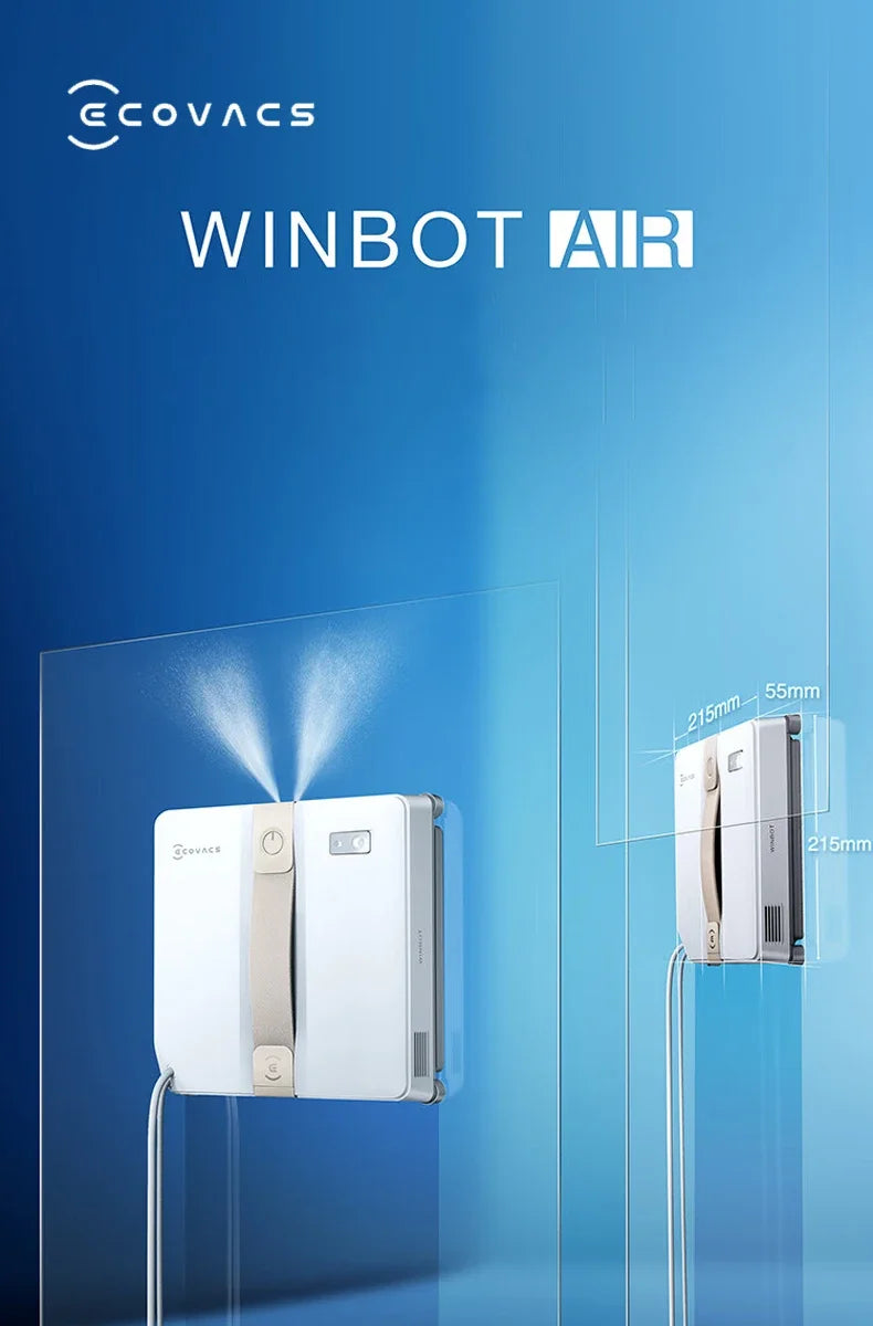 Original ECOVACS smart Robot for washing windows WINBOT AIR MINI Window Cleaning Robot 8000Pa Glass Vacuum Cleaner