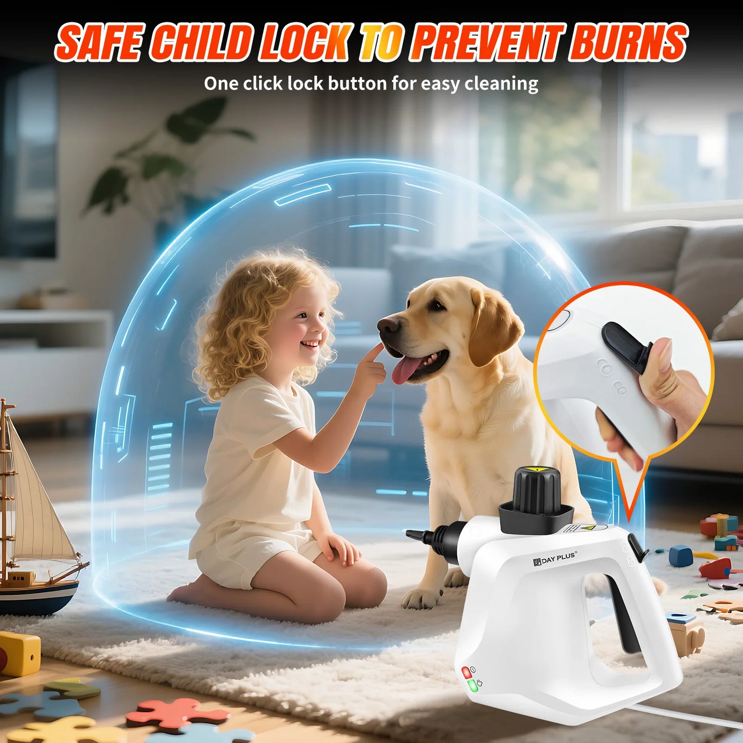 BRIEFNESS Hand-held Steam Cleaner High Temperature Sterilization Air Conditioning Kitchen Hood Home /Car Steaming Cleaner 400ML