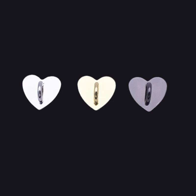 Self Adhesive Metal Heart Phone Charm Holder Mobile Phone Case Finger Ring Stand Hooks Buckle Charms Clasp Accessories