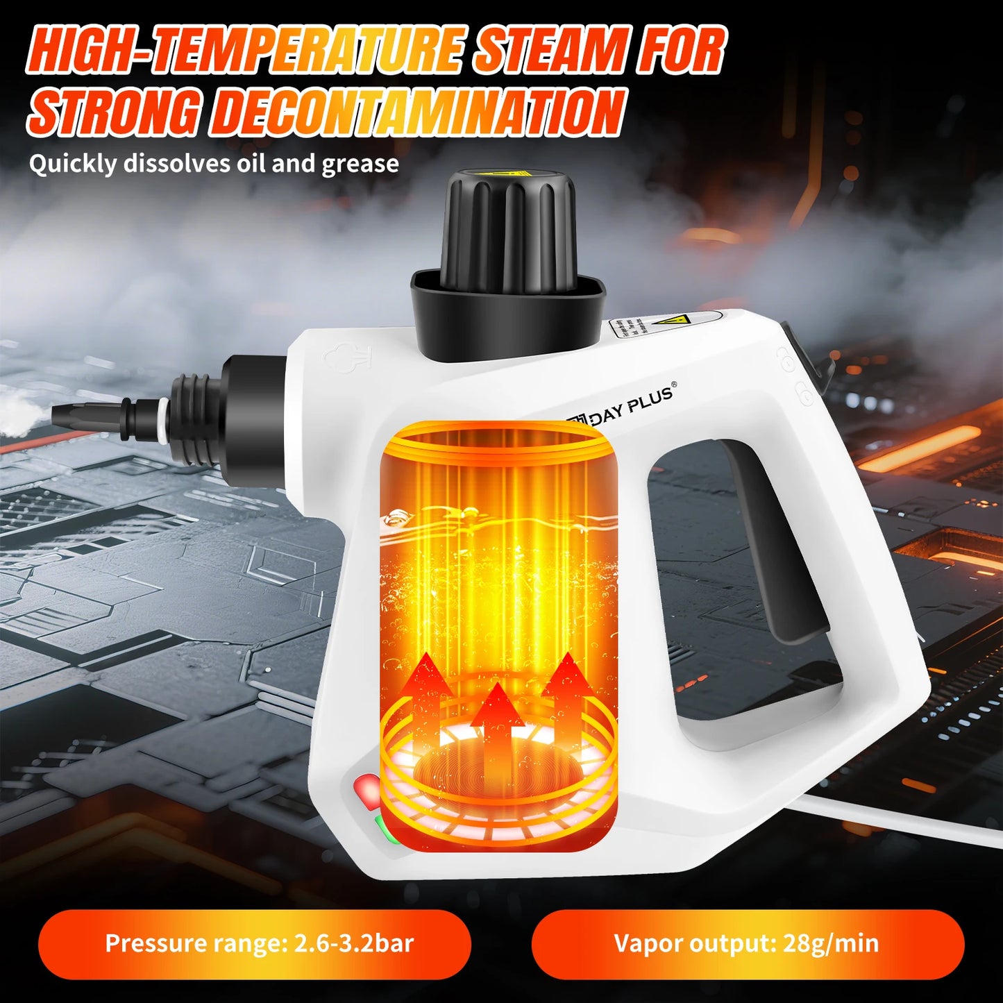 BRIEFNESS Hand-held Steam Cleaner High Temperature Sterilization Air Conditioning Kitchen Hood Home /Car Steaming Cleaner 400ML
