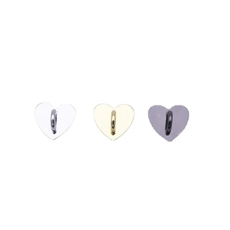 Self Adhesive Metal Heart Phone Charm Holder Mobile Phone Case Finger Ring Stand Hooks Buckle Charms Clasp Accessories