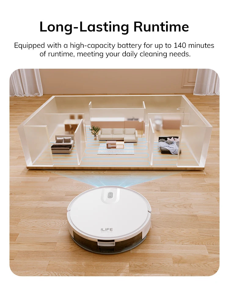 ILIFE V20 Robot Vacuum Cleaner, 5000Pa suction, SOF LiDAR Smart Navigation, APP Control, Customizable cleaning, Self charging