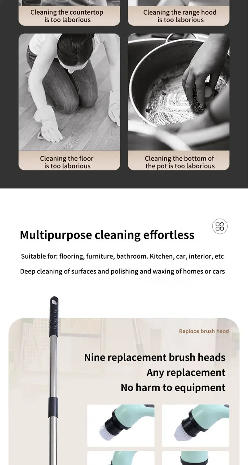 2026 new Wireless Electric Cleaning Brush Bathroom Window Kitchen Automotive Multifunctional Household Rotating Cleaning Machine