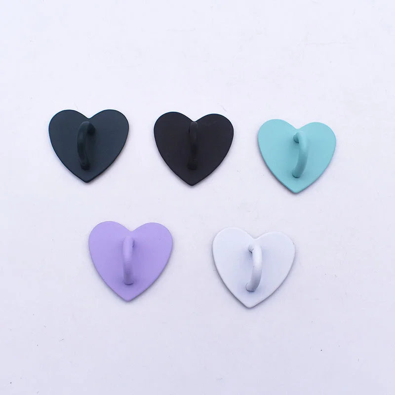 Self Adhesive Metal Heart Phone Charm Holder Mobile Phone Case Finger Ring Stand Hooks Buckle Charms Clasp Accessories