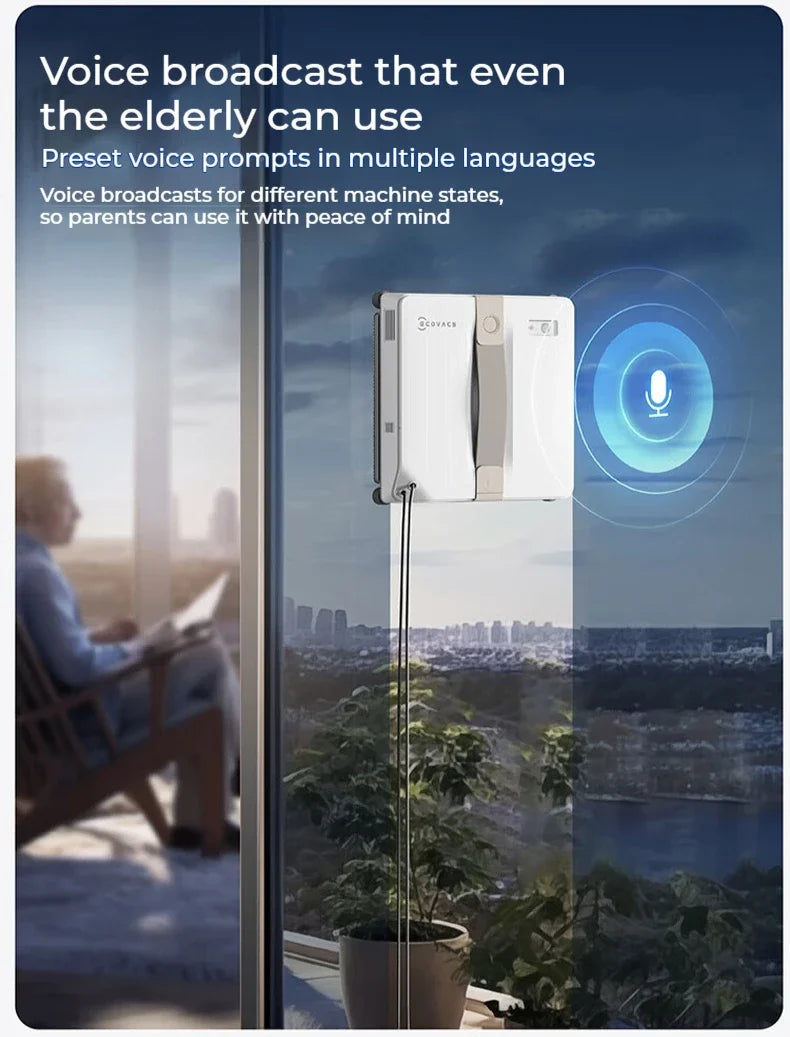 Original ECOVACS smart Robot for washing windows WINBOT AIR MINI Window Cleaning Robot 8000Pa Glass Vacuum Cleaner