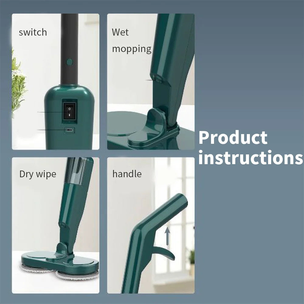 Wireless Electric Mop With Sprayer Floor Washing Mops With Self-spin To Clean Floor Handheld Smart Household Automatic Mop
