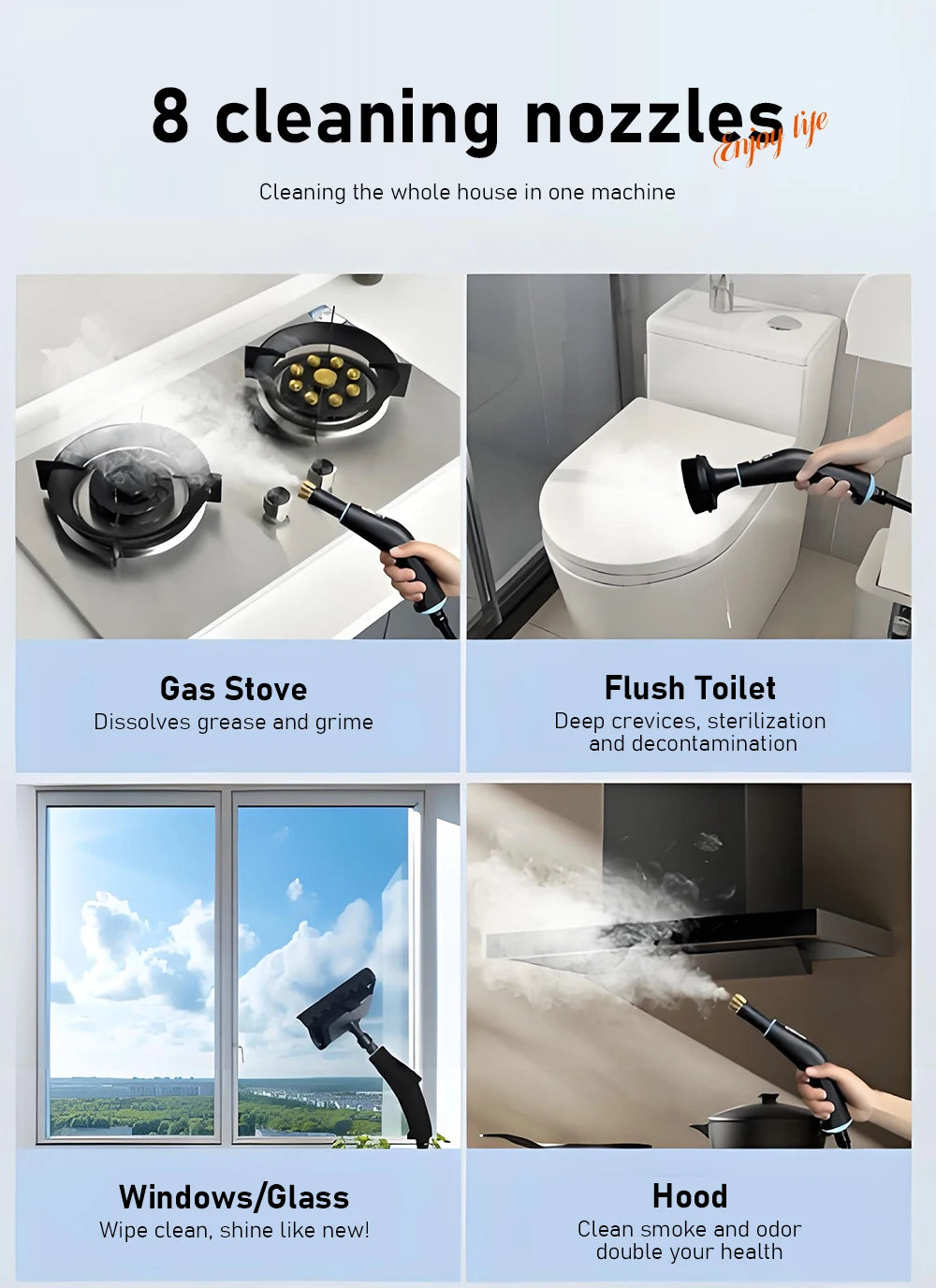 High-Temperature High-Pressure Steam Cleaner Multifunctional Household Small 1250ML Water Tank Steam Cleaning Machine