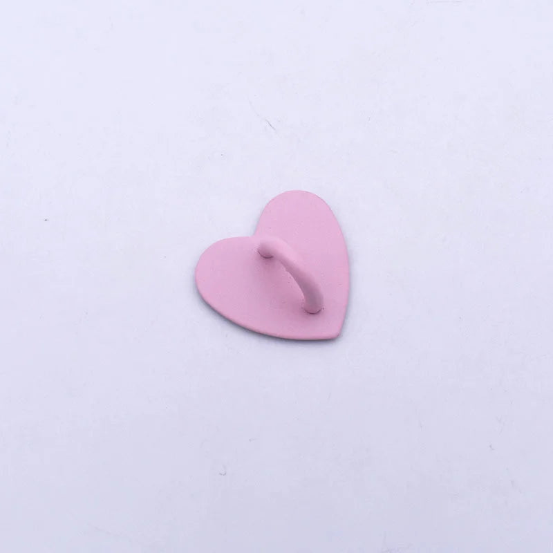 Self Adhesive Metal Heart Phone Charm Holder Mobile Phone Case Finger Ring Stand Hooks Buckle Charms Clasp Accessories