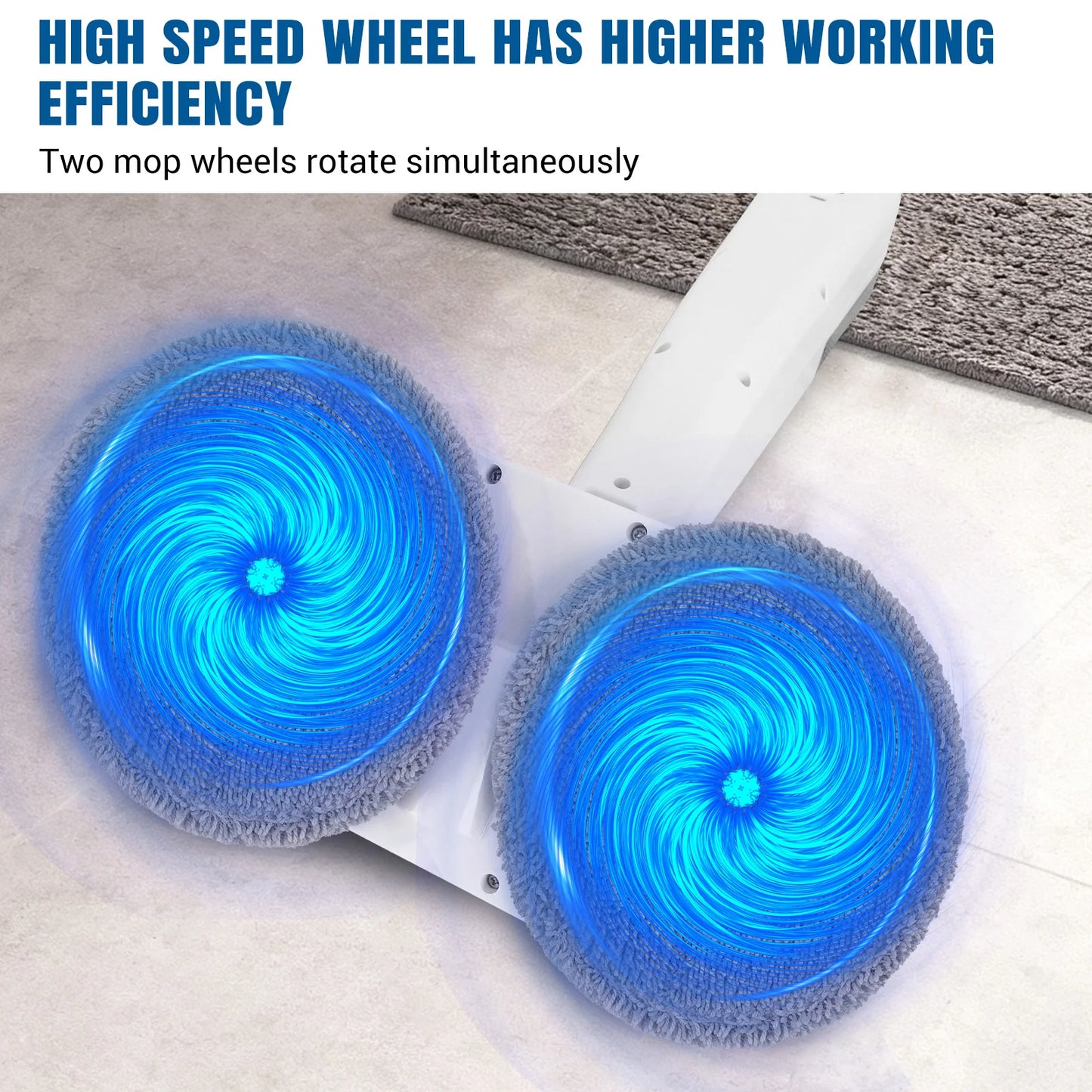 Cordless Electric Mop | Dual Spinning Scrubber Hard Floor USB Charging w/4 Pads, 200ml water tank ,Suitable for cleaning various surfaces, suitable for wood, tiles, ceramics, glass and other surfaces.