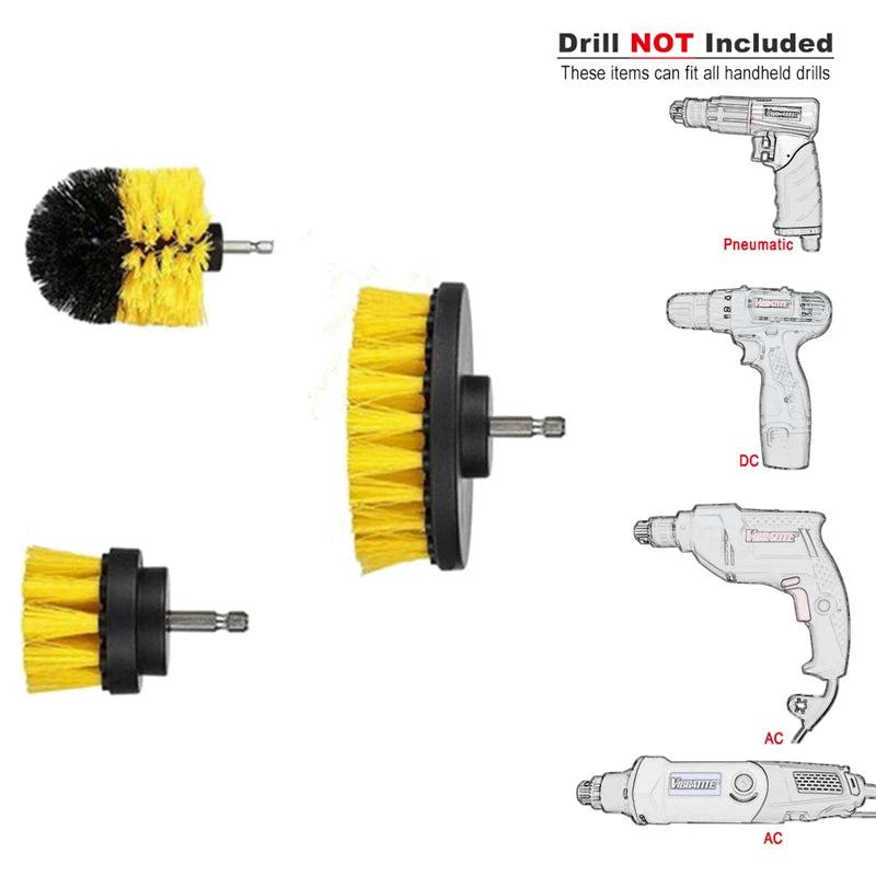 Electric Drillbrush Nylon Round Cleaning Brush For Bathtub Carpet Glass Tires Toilet Floors Rust Remover Cleaner Kit 22pcs