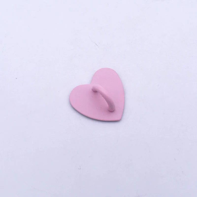 Self Adhesive Metal Heart Phone Charm Holder Mobile Phone Case Finger Ring Stand Hooks Buckle Charms Clasp Accessories