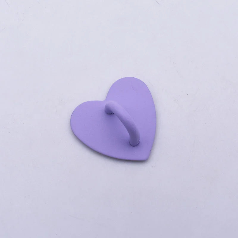 Self Adhesive Metal Heart Phone Charm Holder Mobile Phone Case Finger Ring Stand Hooks Buckle Charms Clasp Accessories