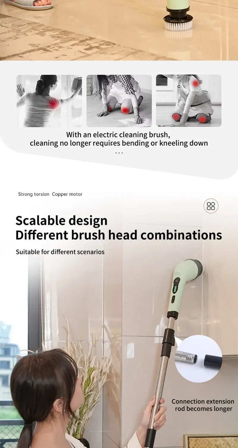 2026 new Wireless Electric Cleaning Brush Bathroom Window Kitchen Automotive Multifunctional Household Rotating Cleaning Machine