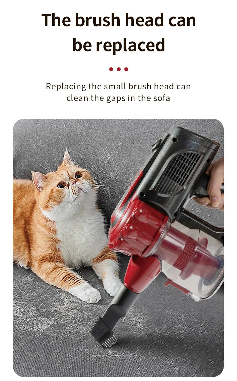 2000W Ultra-Light Vacuum Cleaner Houselin Powerful Suction for Carpet Hard Floor Hair Deep Cleaning with Replaceable Brush Head