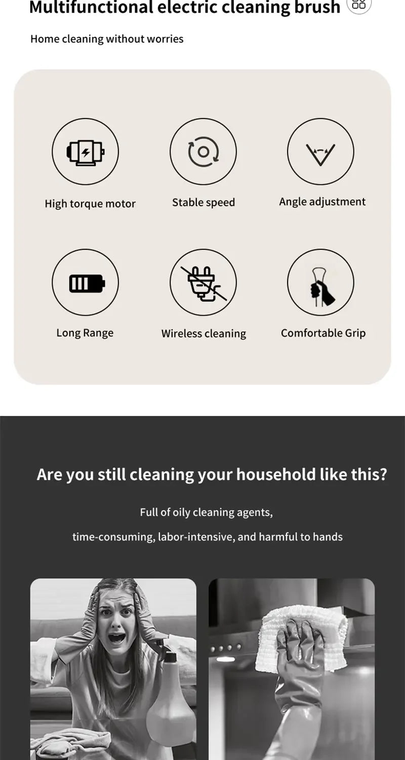 2026 new Wireless Electric Cleaning Brush Bathroom Window Kitchen Automotive Multifunctional Household Rotating Cleaning Machine
