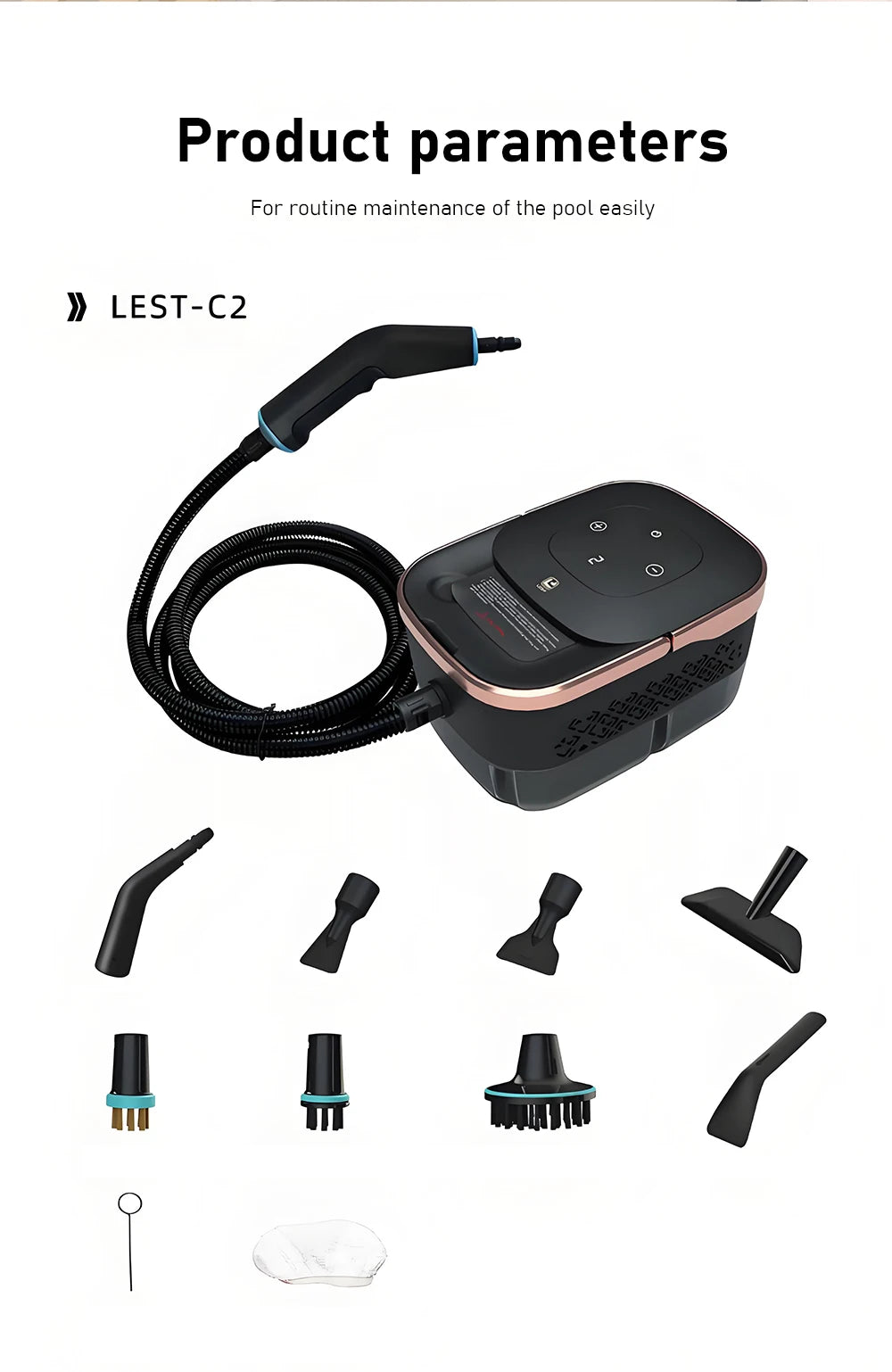 High-Temperature High-Pressure Steam Cleaner Multifunctional Household Small 1250ML Water Tank Steam Cleaning Machine