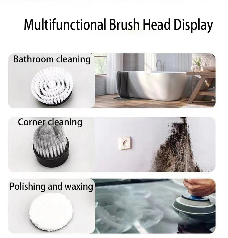 Multifunctional Electric Cleaning Brush USB Charging Bathroom Wash Brush Kitchen Cleaning Tool Household Cleaning Brush