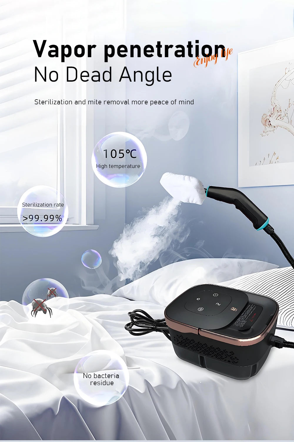 High-Temperature High-Pressure Steam Cleaner Multifunctional Household Small 1250ML Water Tank Steam Cleaning Machine