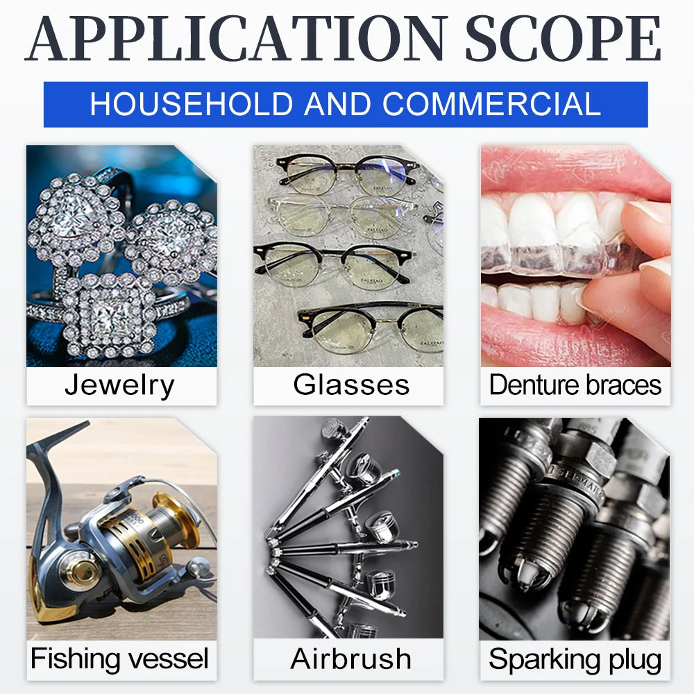 2L Ultrasonic Cleaner 40kHz 35/60W with Degas Household Cleaning Machine for Jewelry, Eyeglasses, and Small Parts